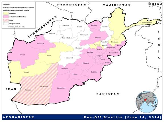 Substantive Gains Made by Abdullah & Ashraf Ghani (Province-Wise)